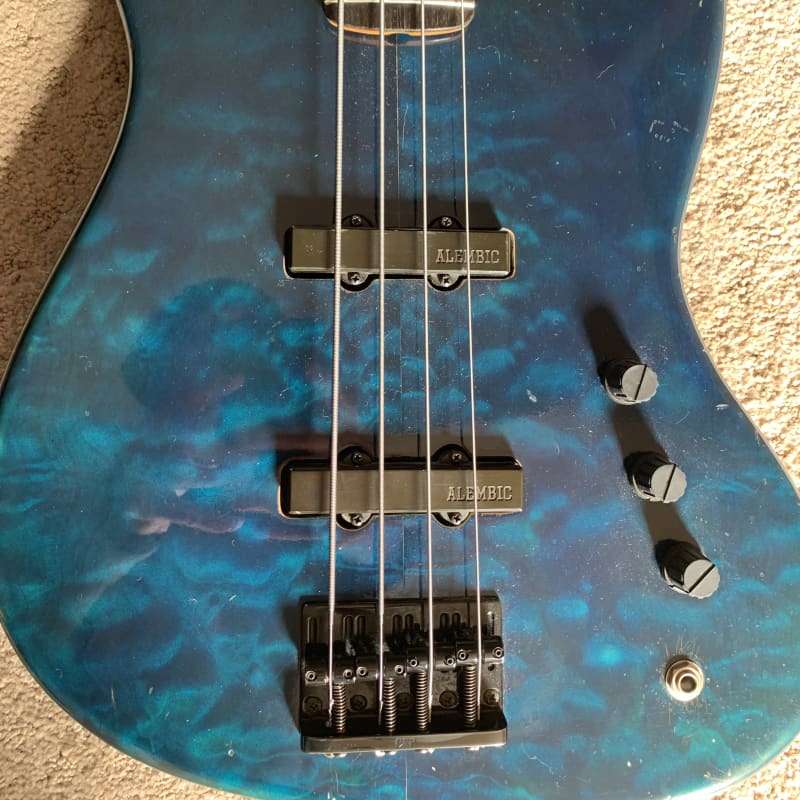 S Warmoth Bass Custom Shop Neck Jazz Blue Flamed Maple Used