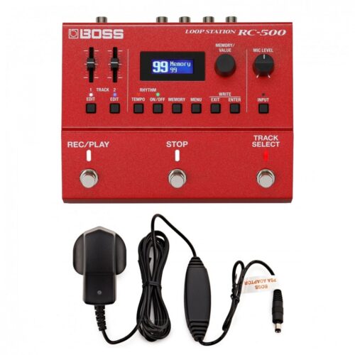 Boss RC-500 Loop Station Dual Track Looper Pedal with Power Supply - New Boss