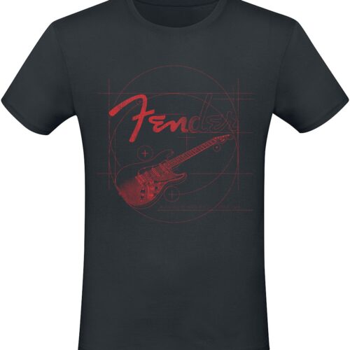 Fender T-Shirt - Red Guitar - S to 3XL - for Men - black - Official Fender Merch