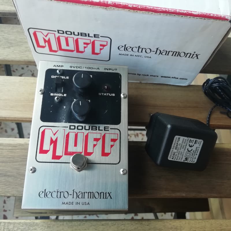 used Electro-Harmonix Double Muff Fuzz / Overdrive Pedal Silver - Effect Pedal