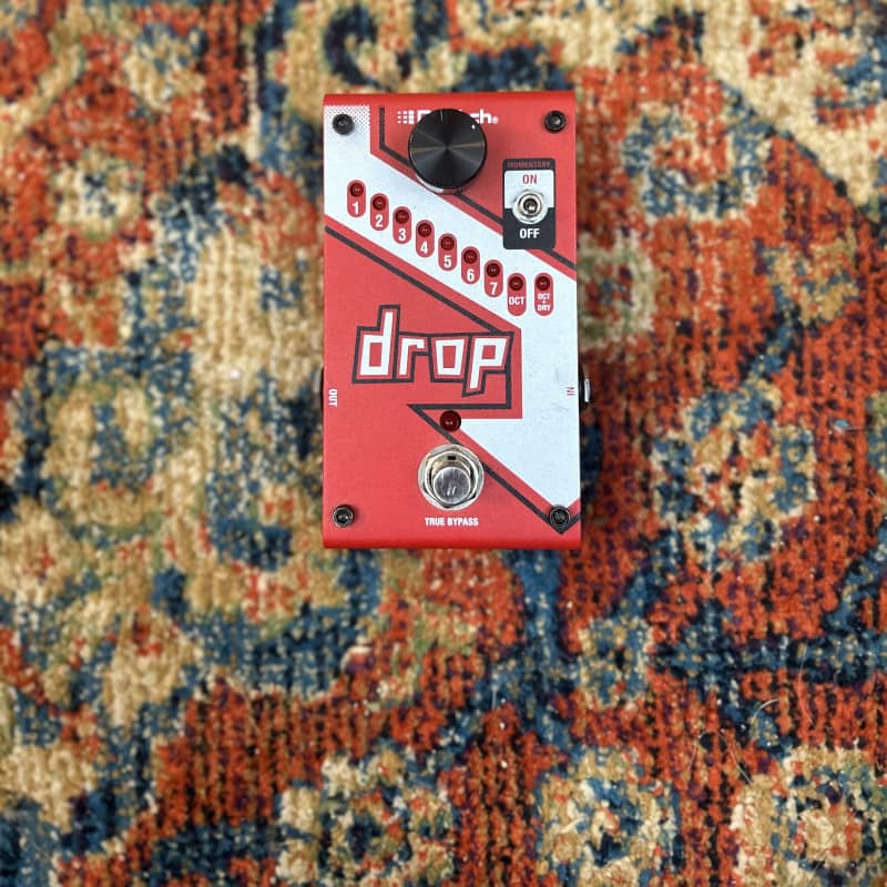 used 2010s DigiTech Drop Compact Polyphonic Pitch-Shifter Red - Effect Pedal