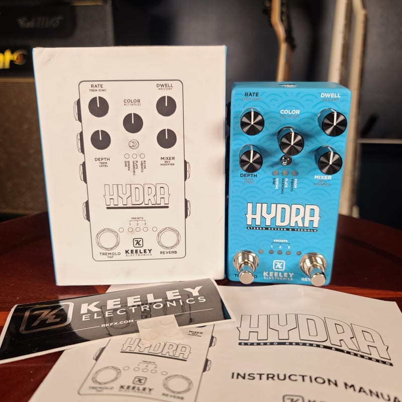 used 2020 Keeley Hydra Stereo Reverb & Tremolo Blue - Effect Pedal