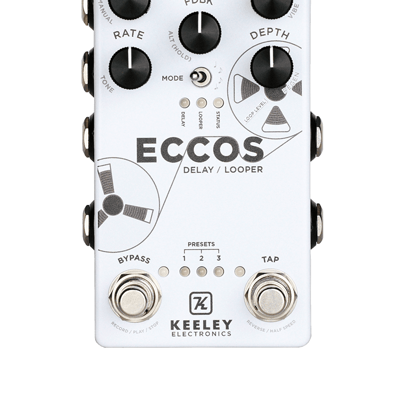 new Keeley ECCOS Neo-Vintage Tape Delay White - Effect Pedal