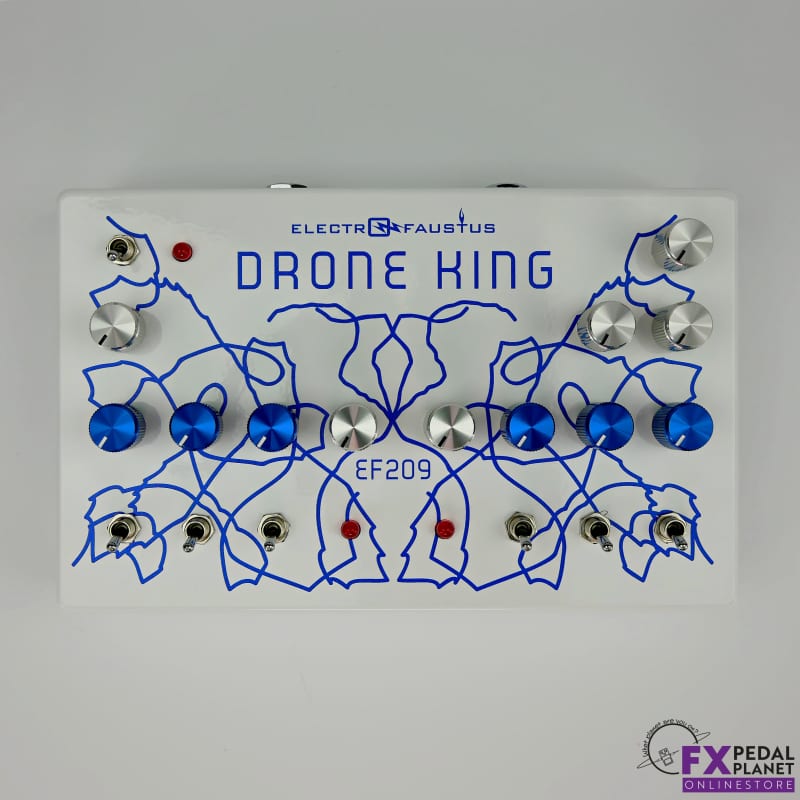 new 2022 Electro Faustus Drone King Blue & White - Effect Pedal