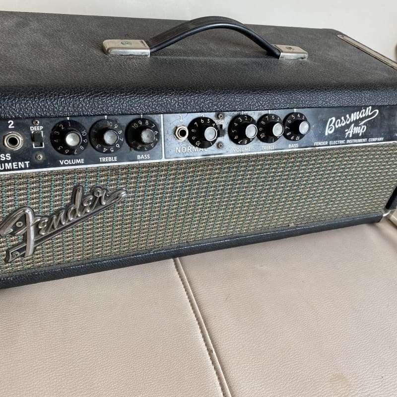 1964′ Fender Bassman 2-Channel 50-Watt Guitar Amp Head Black P… –        Amp Head   Bass