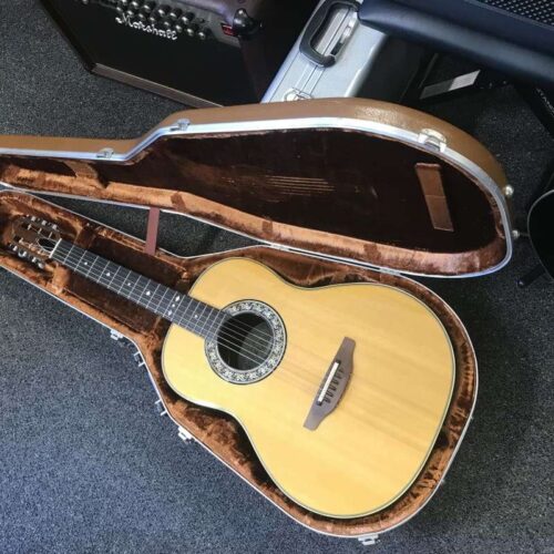 1981 Ovation Folklore 1614 acoustic 12 fret guitar Natural -         Vintage