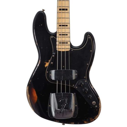 Fender Fender Custom Shop 1975 Jazz Bass Heavy Relic, Black Ov... -       Custom Shop