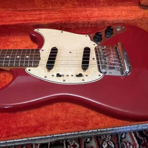 1966 Fender Mustang Guitar with Rosewood Fretboard Dakota Red -         Vintage