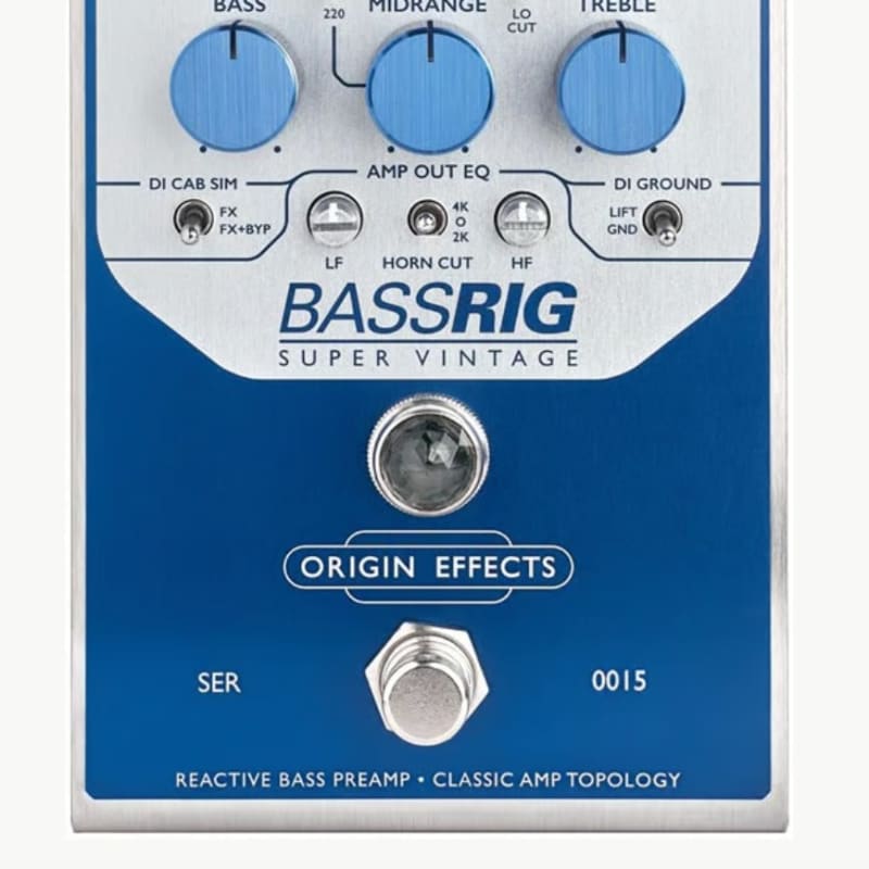 new 2023 Origin Effects BassRig Super Vintage Silver Blue - Effect Pedal