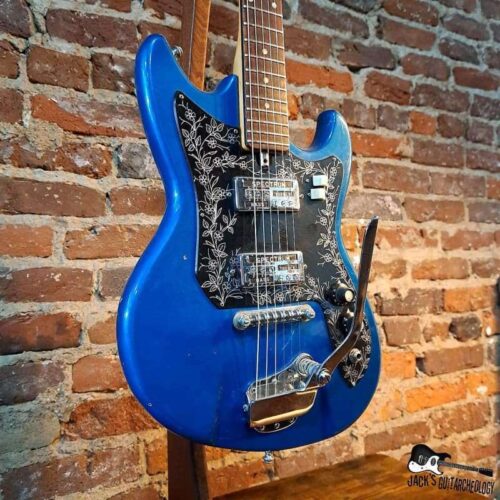 1960s Teisco Spectrum Two-Pickup Electric Guitar w/ OHSC Blue -         Vintage