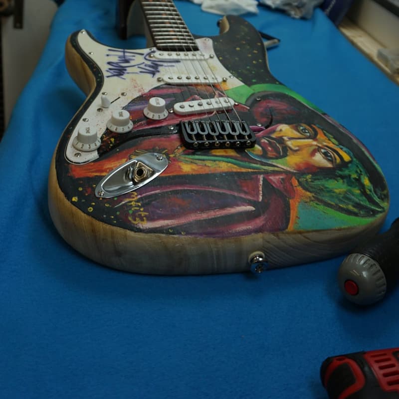 Unique Custom Jimi Hendrix hand painted guitar left handed str... - £1449 used Guitar