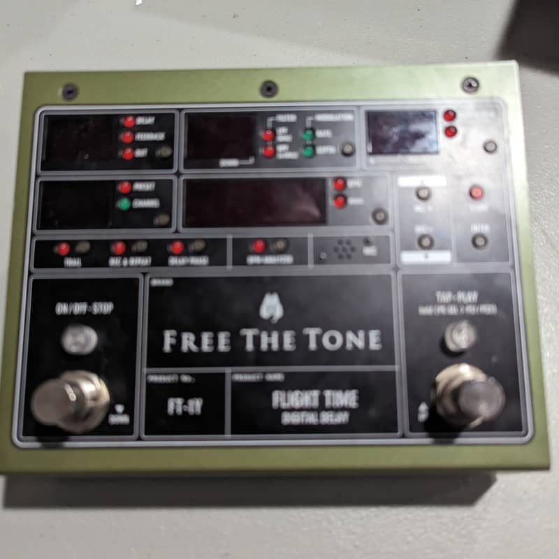 used 2010s Free The Tone FT-1Y Flight Time Digital Delay Green - Effect Pedal