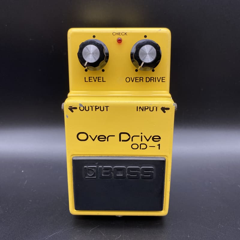 used 1977 - 1985 Boss OD-1 Over Drive (Black Label) Yellow - Effect Pedal