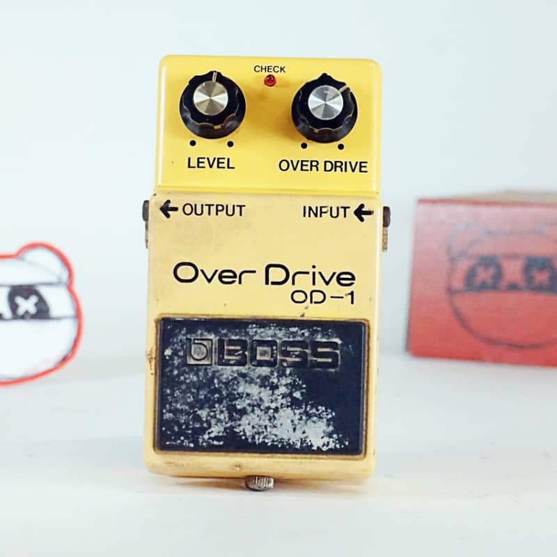 used 1980 Boss OD-1 Over Drive (Black Label) Yellow - Effect Pedal