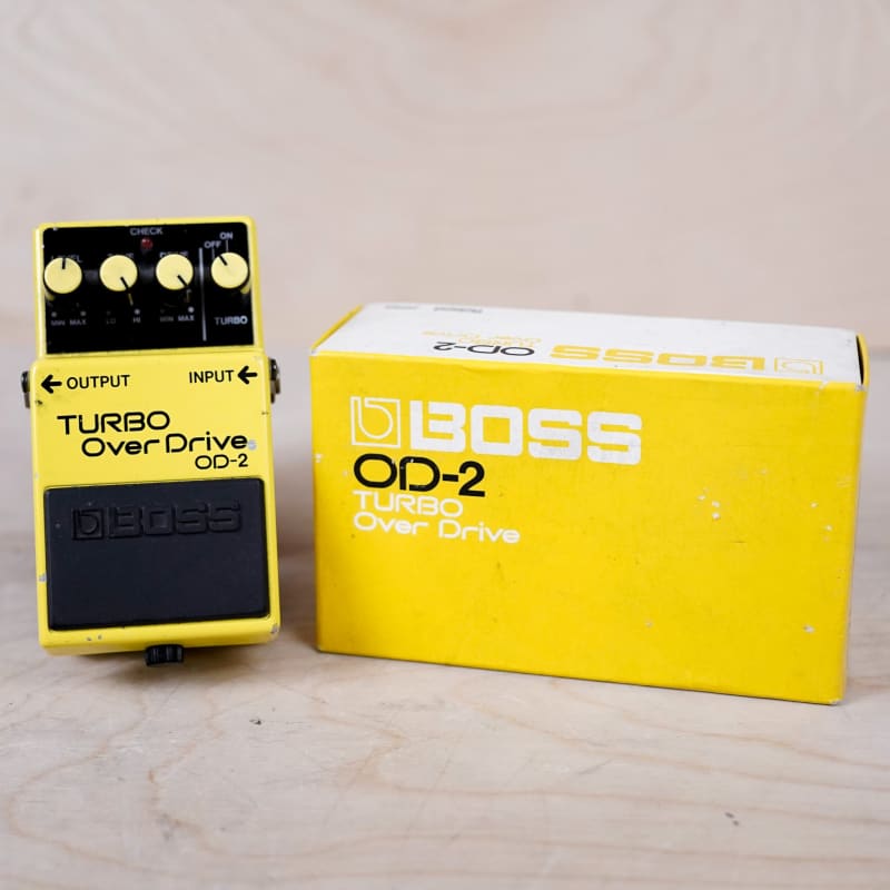 used 1987 Boss OD-2 Turbo OverDrive (Black Label) Yellow - Effect Pedal