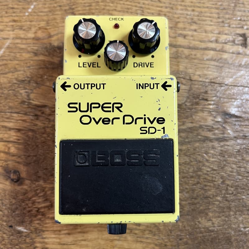 used 1981 - 1988 Boss SD-1 Super OverDrive (Black Label) Yellow - Effect Pedal