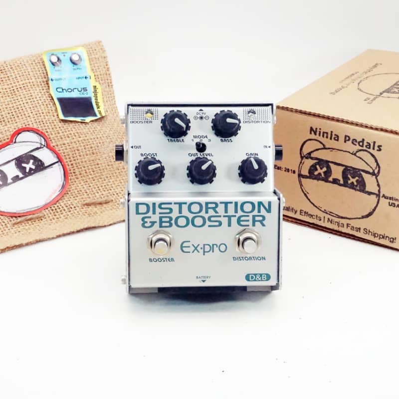 used 2010s Ex-pro D&B Distortion & Booster Silver - Effect Pedal