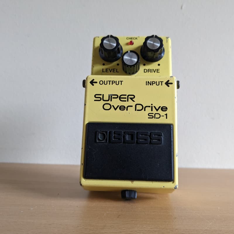 used 1981 - 1988 Boss SD-1 Super OverDrive (Black Label) Yellow - Effect Pedal