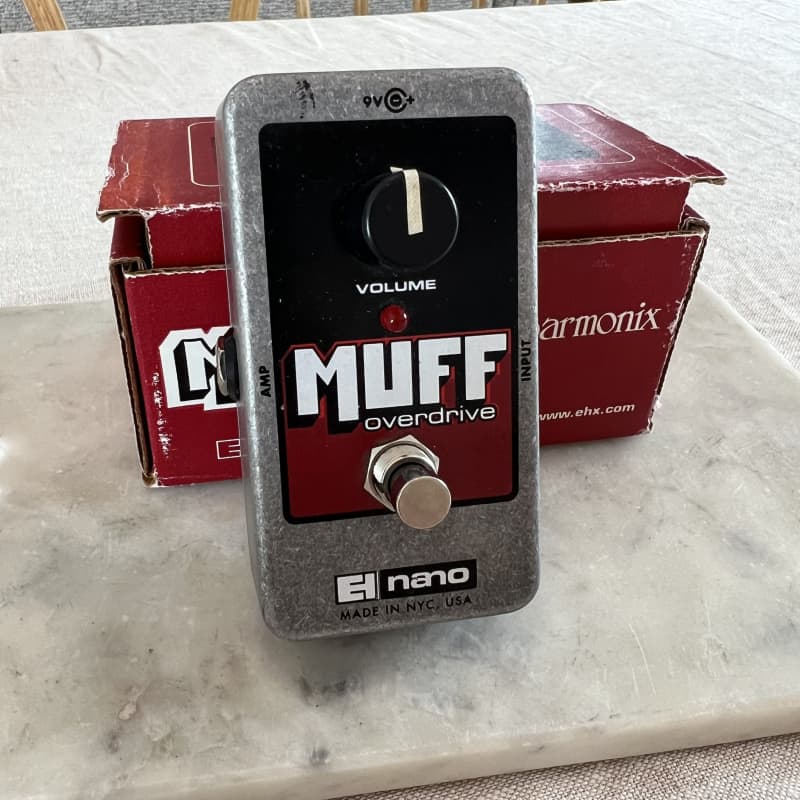 used 2010s Electro-Harmonix Nano Muff Overdrive Red / Grey - Effect Pedal