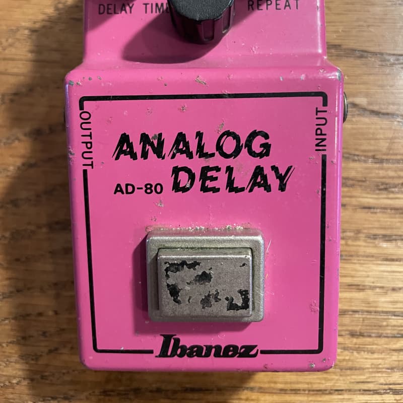 used early 80s Ibanez AD-80 Analog Delay Pink - Effect Pedal