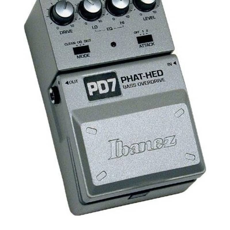 used 2000s Ibanez PD7 Phat-Hed Bass Overdrive Grey – Effect Pedal