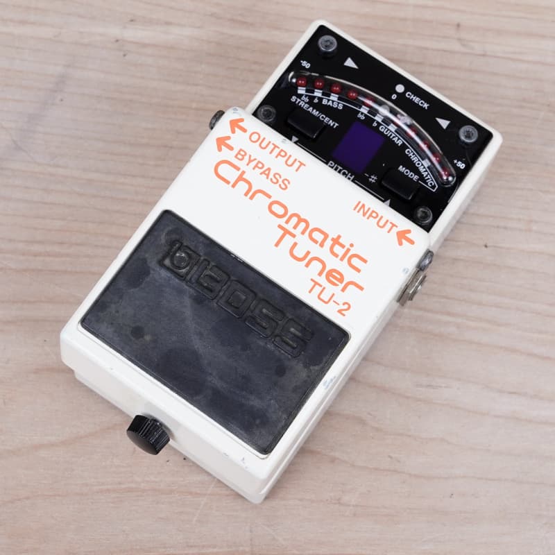 used 2008 Boss TU-2 Chromatic Tuner (Dark Gray Label) White - Effect Pedal