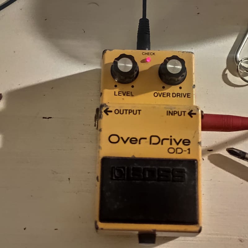 used 1983 Boss OD-1 Over Drive (Black Label) Yellow - Effect Pedal