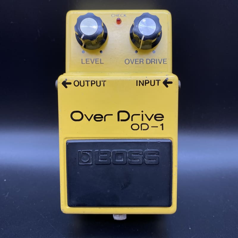 used 1977 - 1985 Boss OD-1 Over Drive (Black Label) Yellow - Effect Pedal