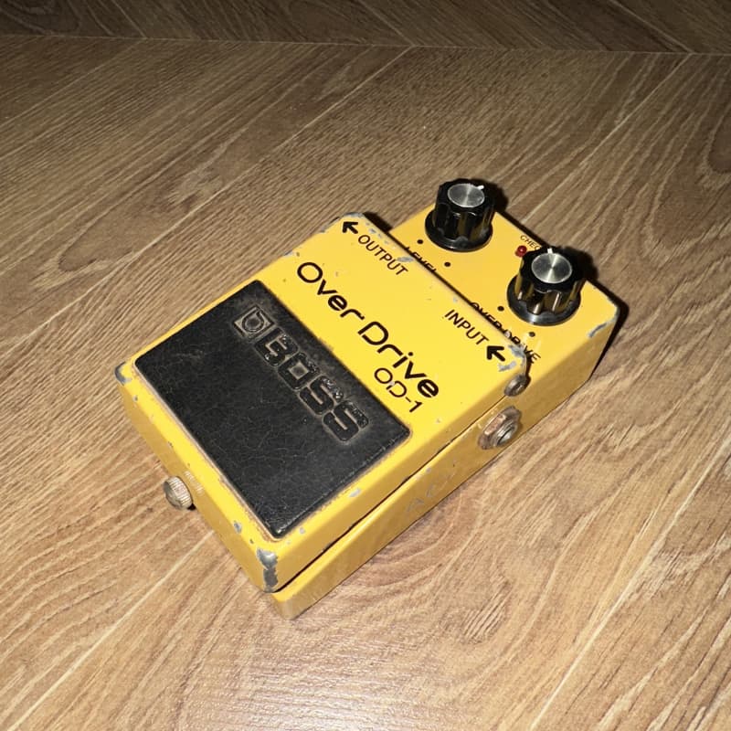 used 1977 - 1985 Boss OD-1 Over Drive (Black Label) Yellow - Effect Pedal