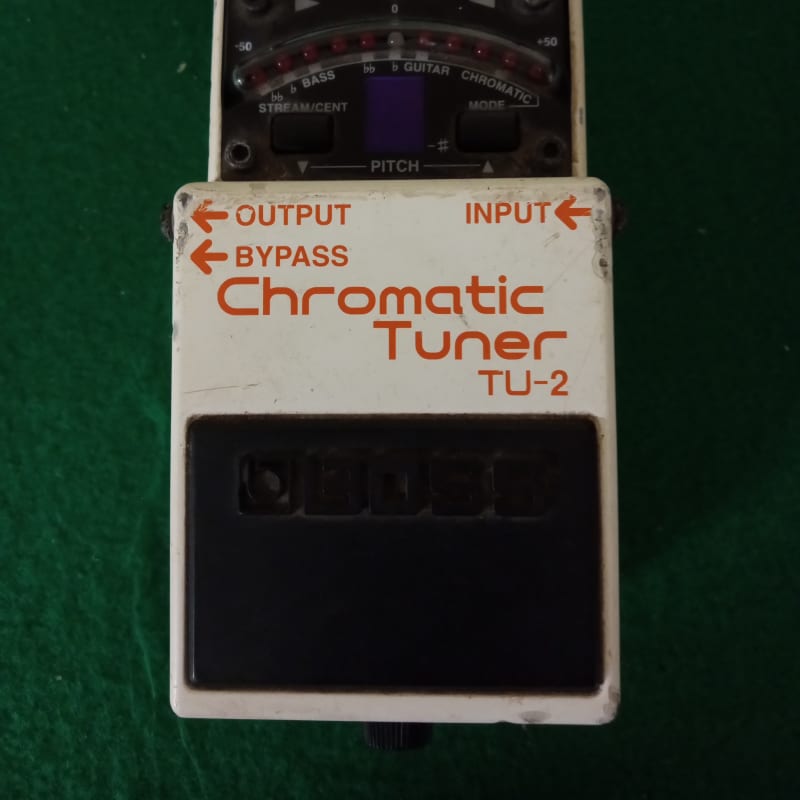 used 1998 - 2009 Boss TU-2 Chromatic Tuner (Dark Gray Label) White - Effect Pedal