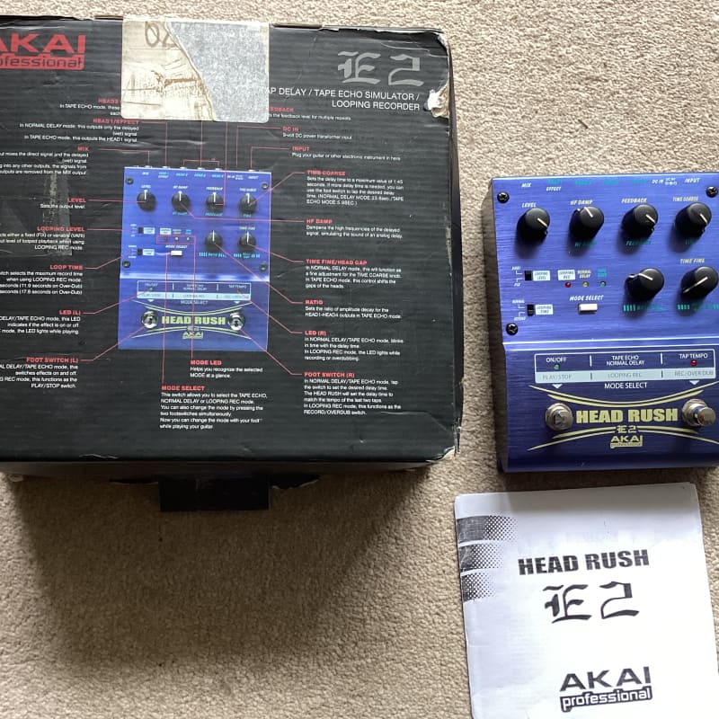 used 2010s Akai E2 Headrush Delay/Looper Blue - Effect Pedal