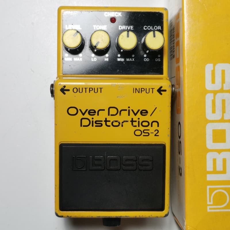 used 1991 Boss OS-2 OverDrive/Distortion 1990 (Silver Label) Yellow - Effect Pedal