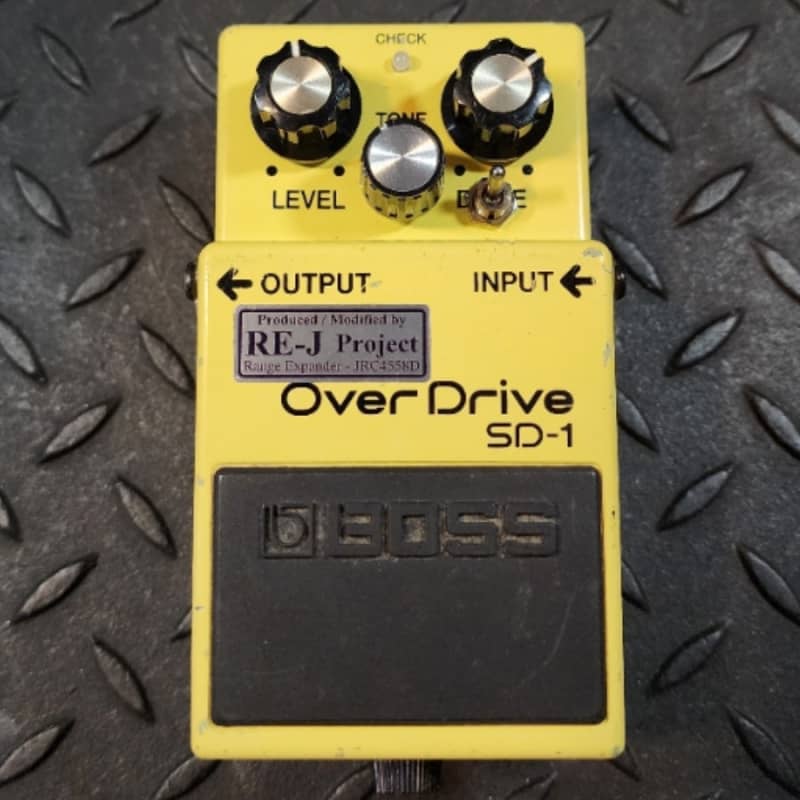 used 2010s Boss SD-1 Super Overdrive with Analogman Mod Yellow - Effect Pedal