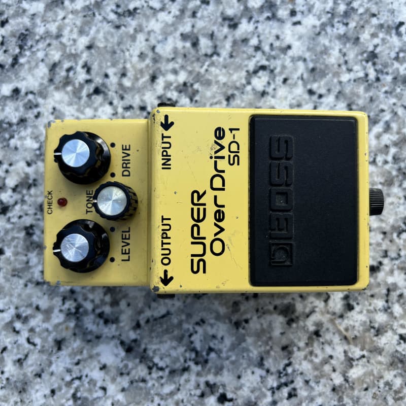 used 1981 Boss SD-1 Super OverDrive (Black Label) Yellow - Effect Pedal