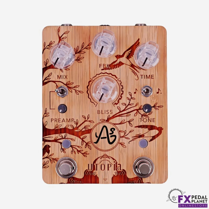 new 2024 Anasounds Utopia Deluxe Metal Enclosure Mahogany Faceplate - Effect Pedal