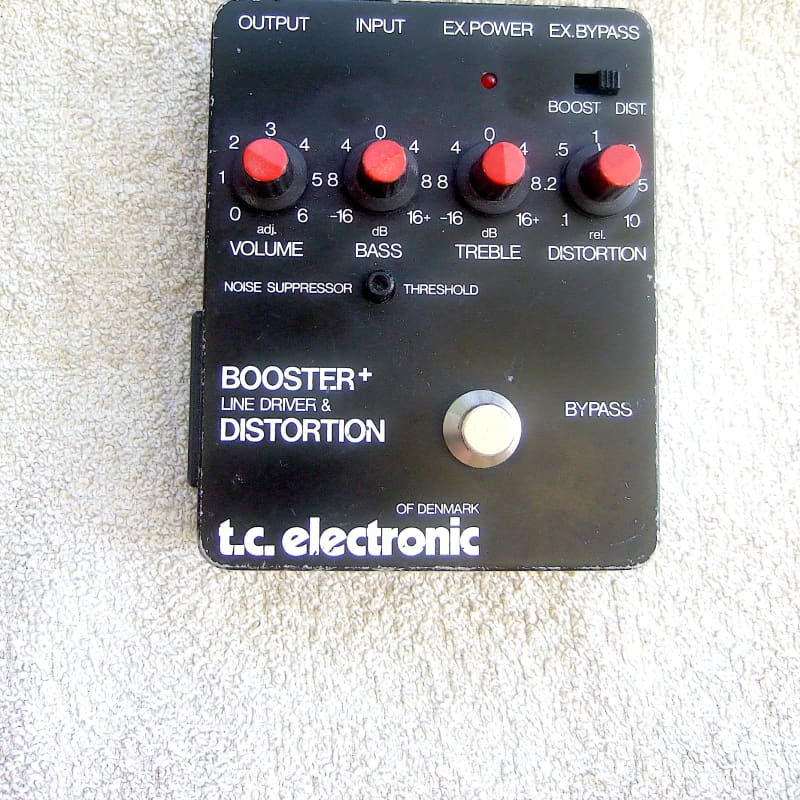 used 1980s TC Electronic Booster+ Line Driver and Distortion Black - Effect Pedal