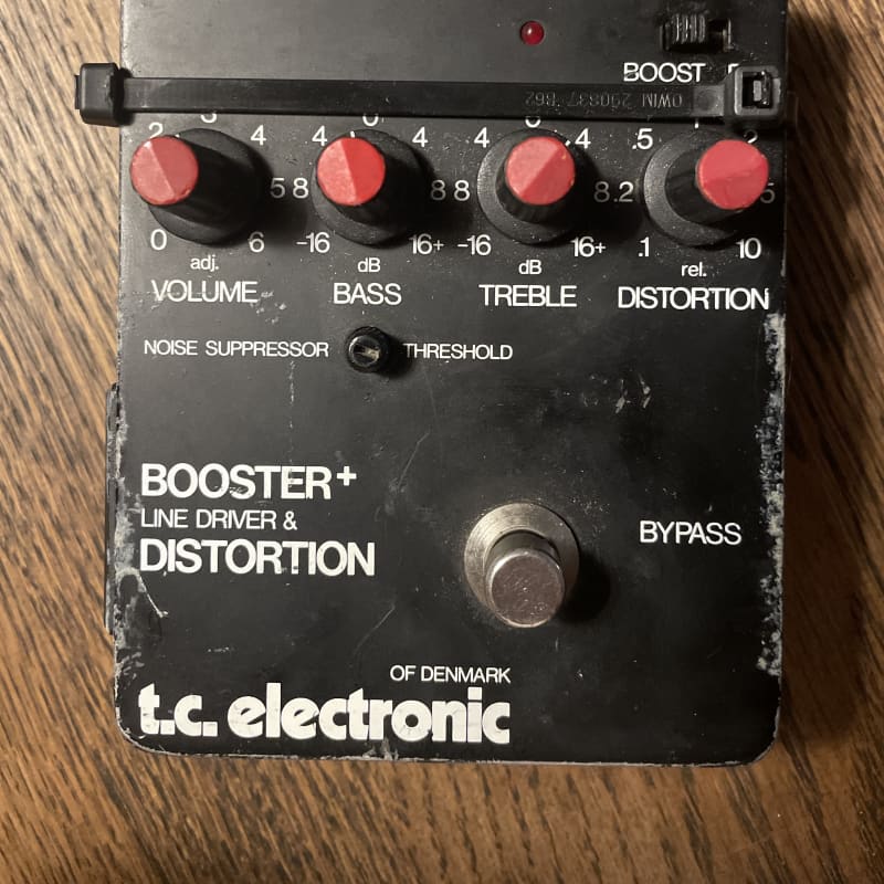 used 1980s TC Electronic Booster+ Line Driver and Distortion Black - Effect Pedal