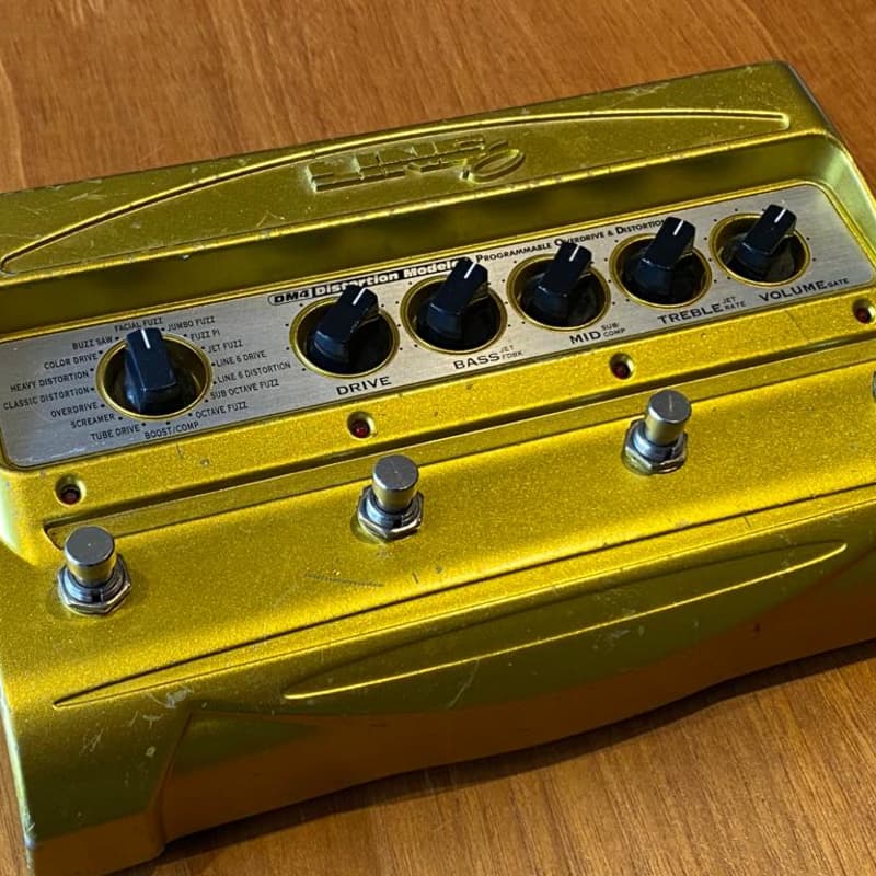 used 2000s Line 6 DM4 Distortion Modeler Gold - Effect Pedal