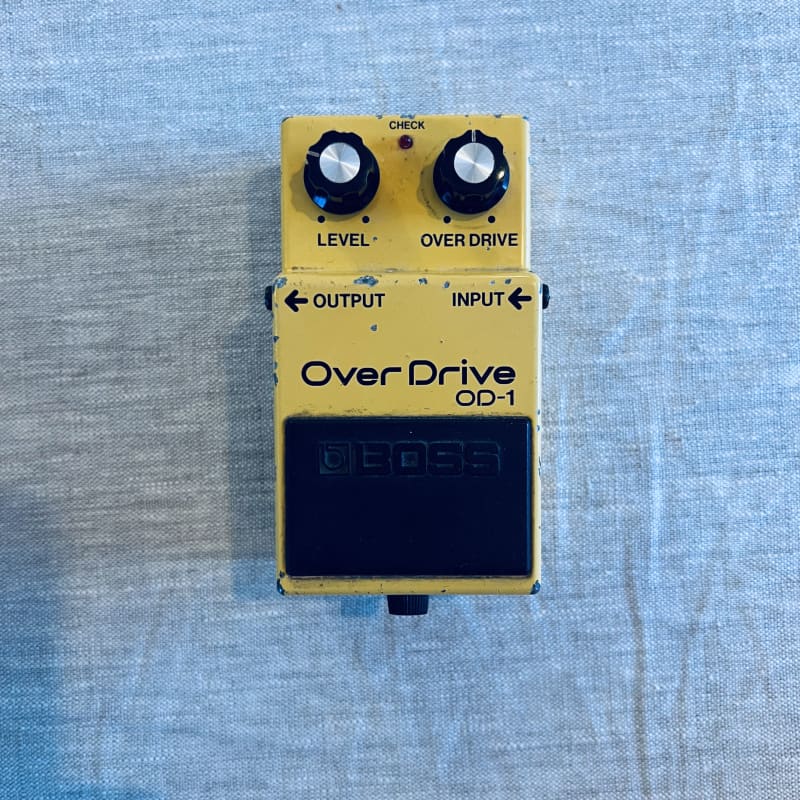 used 1977 - 1985 Boss OD-1 Over Drive (Black Label) Yellow - Effect Pedal