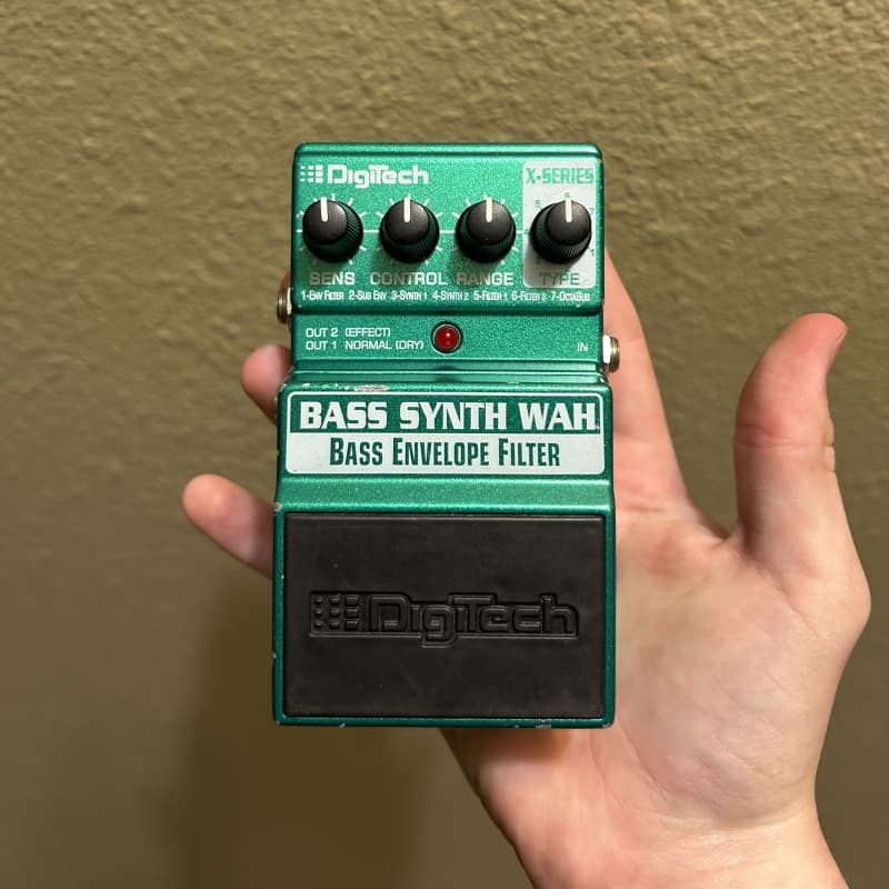 used 2010s DigiTech X-Series Bass Synth Wah Envelope Filter Green - Effect Pedal