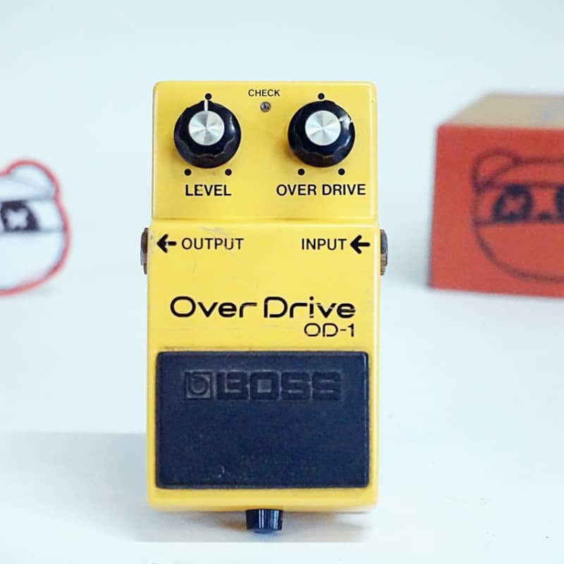 used 1982 Boss OD-1 Over Drive (Black Label) Yellow - Effect Pedal