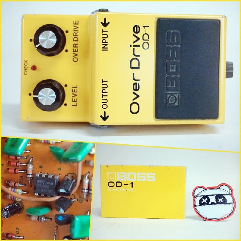 used 1982 Boss OD-1 Over Drive (Black Label) Yellow - Effect Pedal