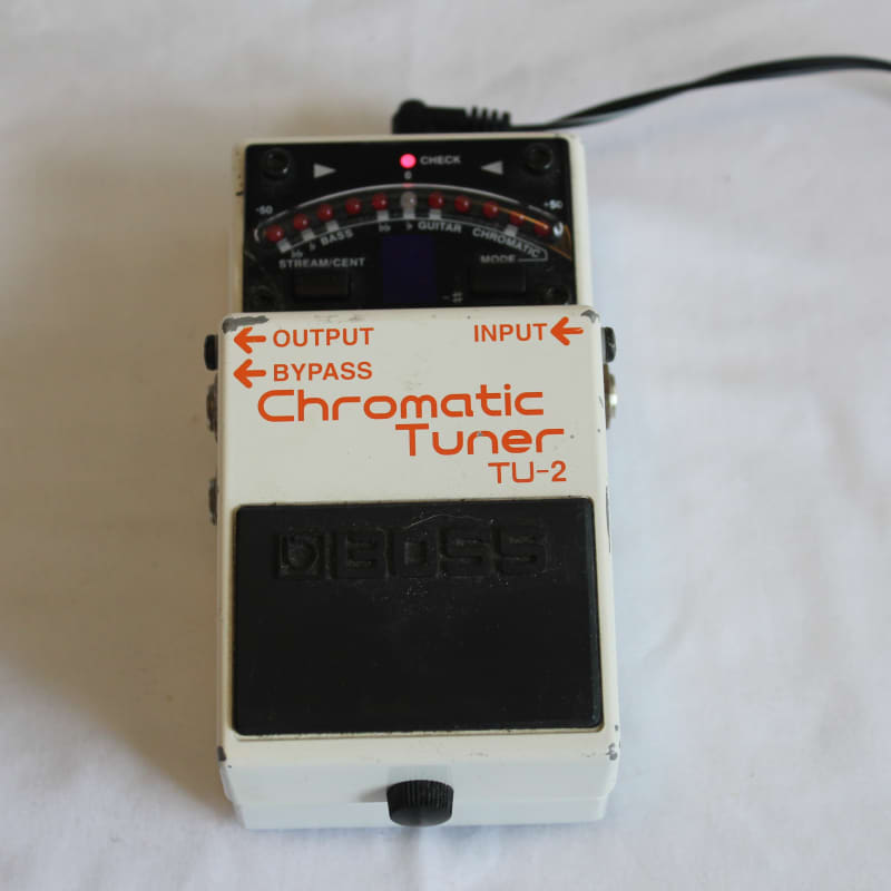 used 1998 - 2009 Boss TU-2 Chromatic Tuner (Dark Gray Label) White - Effect Pedal