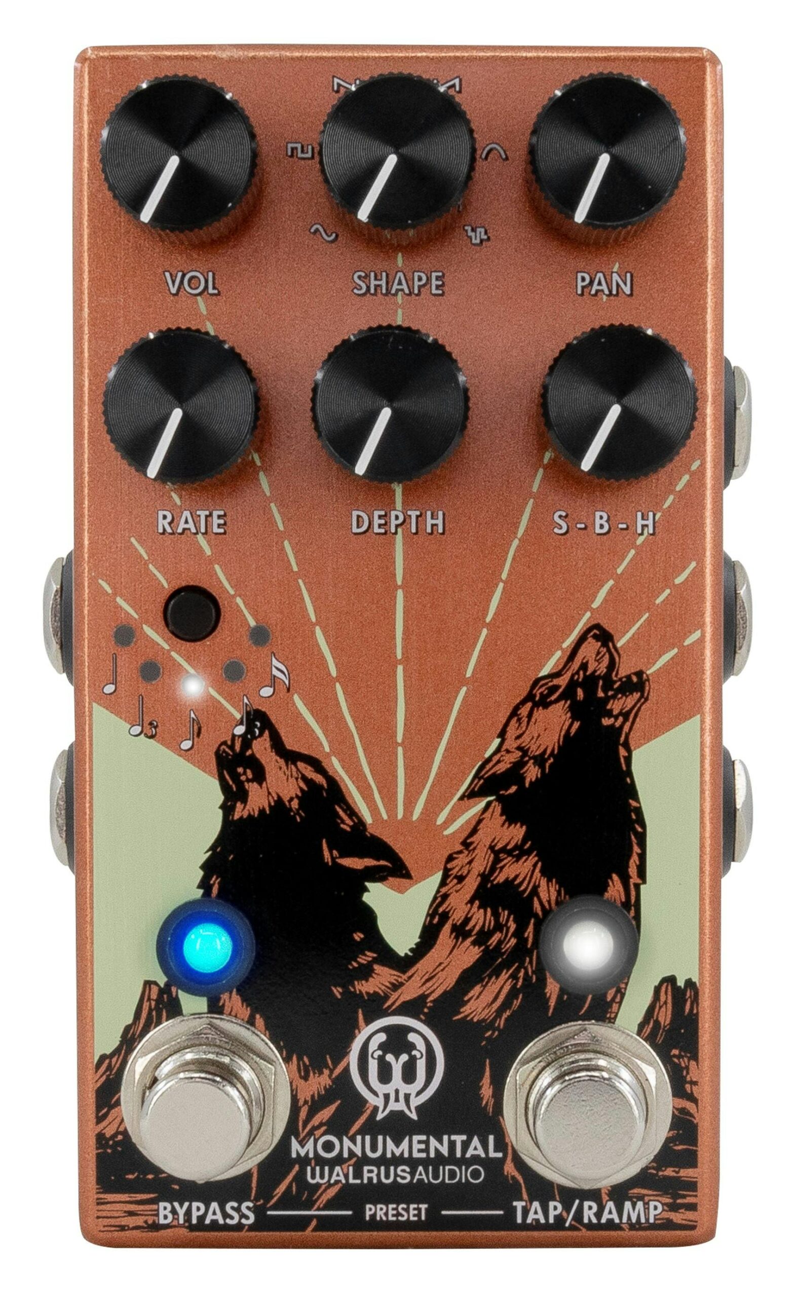 Walrus Audio Monumental Stereo Harmonic Tap Tremolo Pedal in Orange – £269 New