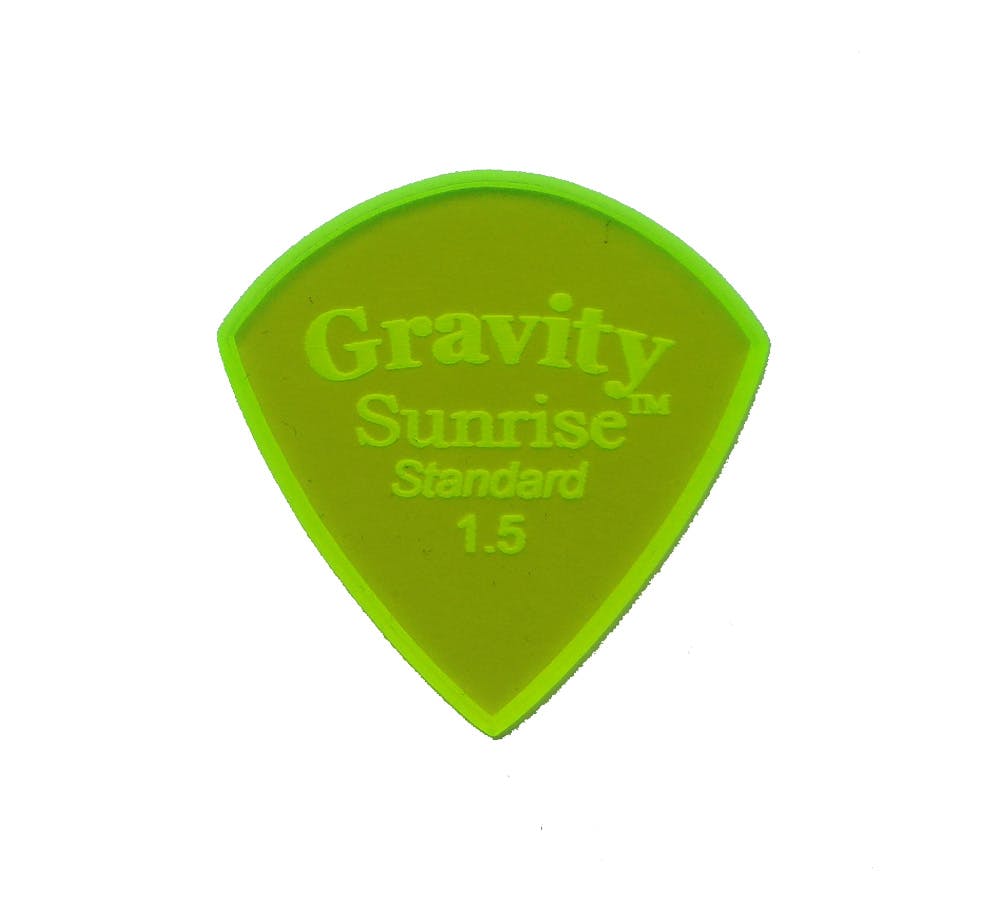 Gravity Sunrise Standard 1.5mm Pick (Green) with Unpolished Edge – £3.99 New