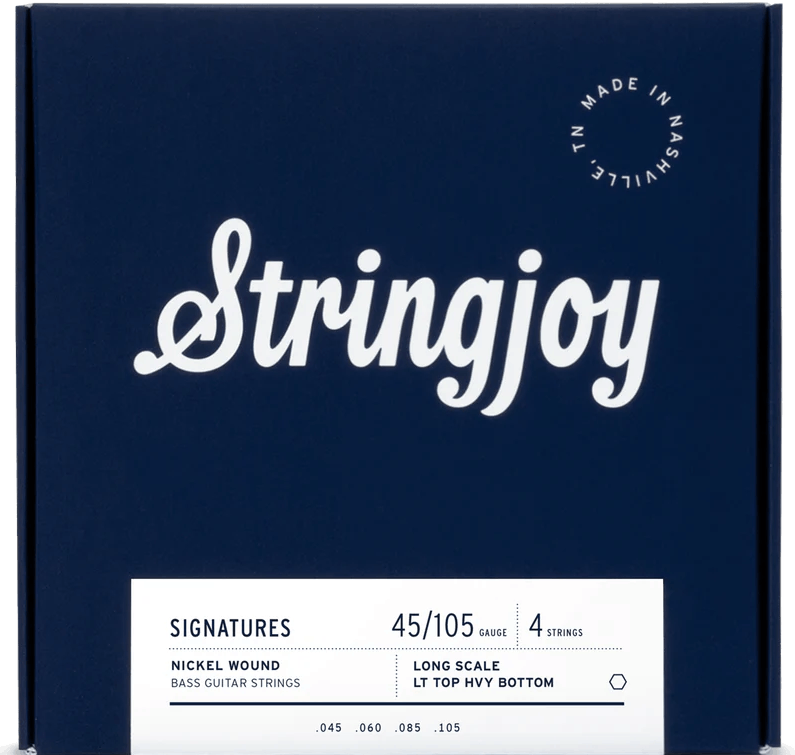 Stringjoy Light Top  Heavy Bottom Gauge 45-105 4 String Long Scale Nickel Wound Bass Guitar Strings – £29.99 New