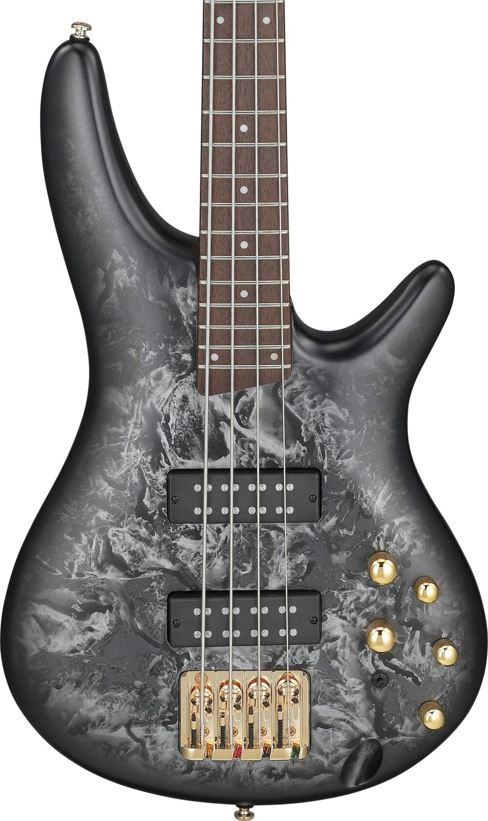 Ibanez SR300EDX-BZM 4-String Bass Guitar in Black Ice Frozen Matte in stock - Image 1