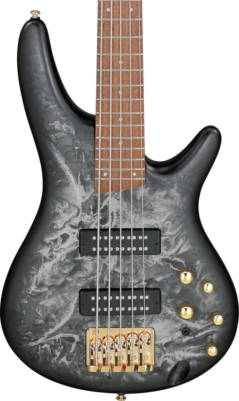 Ibanez SR305EDX-BZM 5-String Bass Guitar in Black Ice Frozen Matte in stock - Image 1