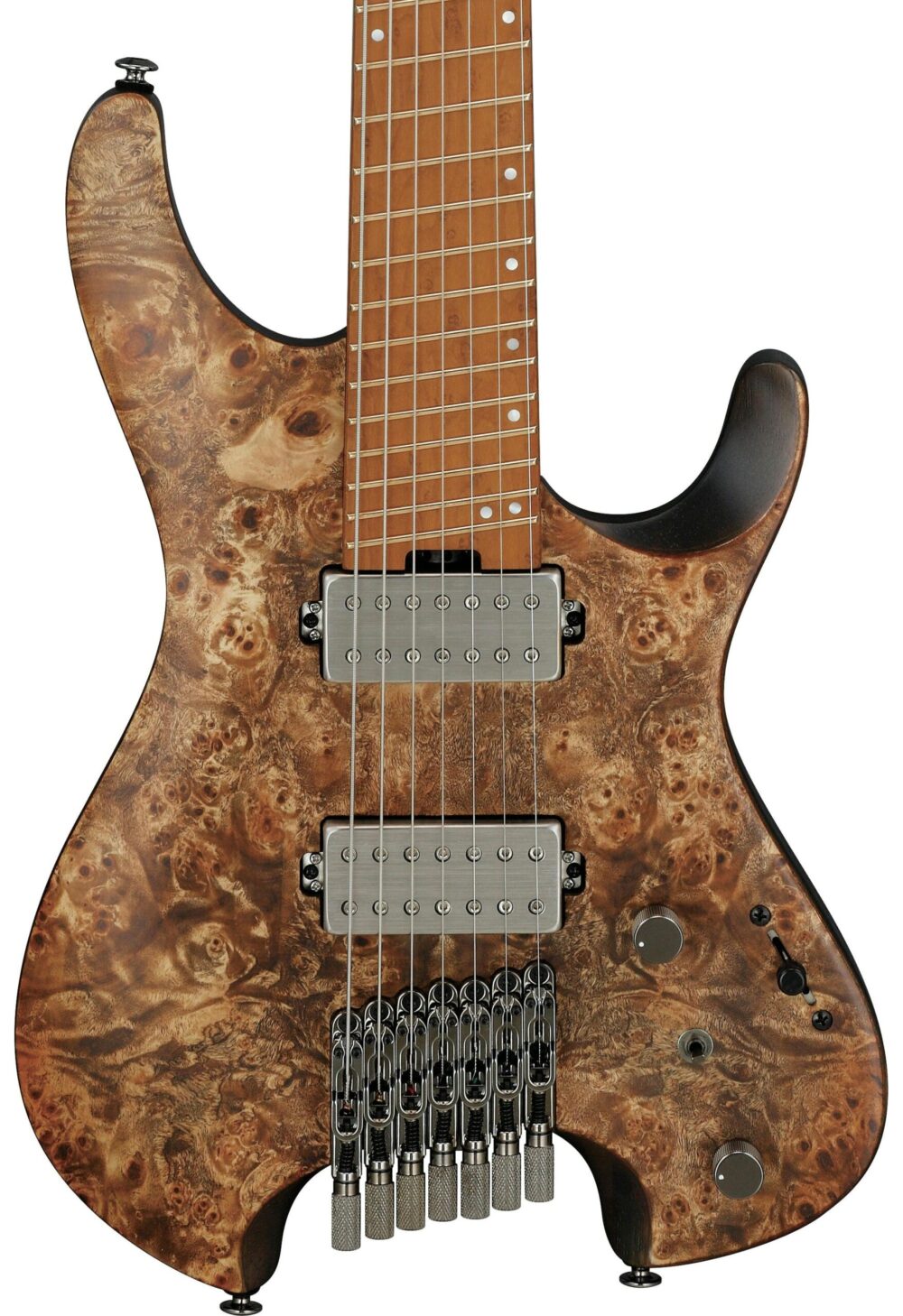 Ibanez QX527PB-ABS Q Series 7-String Headless Electric Guitar HH in Antique Brown Stained with Slanted Frets in stock - Image 1