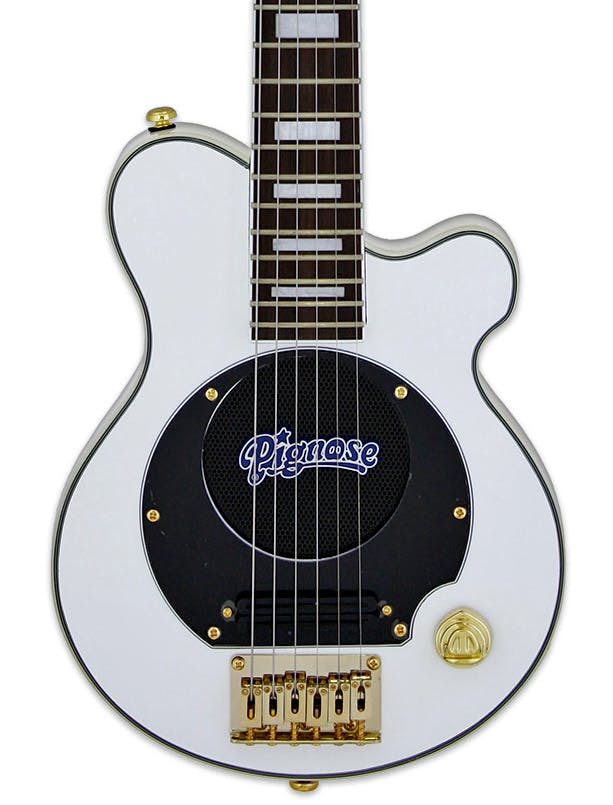 Pignose PGG-259 Electric Guitar with Built-in Amplifier in White in stock
